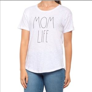 Rae Dunn White MOM LIFE T Shirt